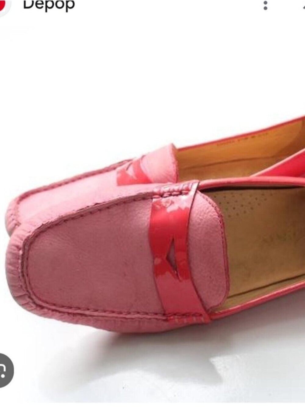 COLE HAAN | Driving Loafers Patent Leather Suede Pink Sz 6.5B